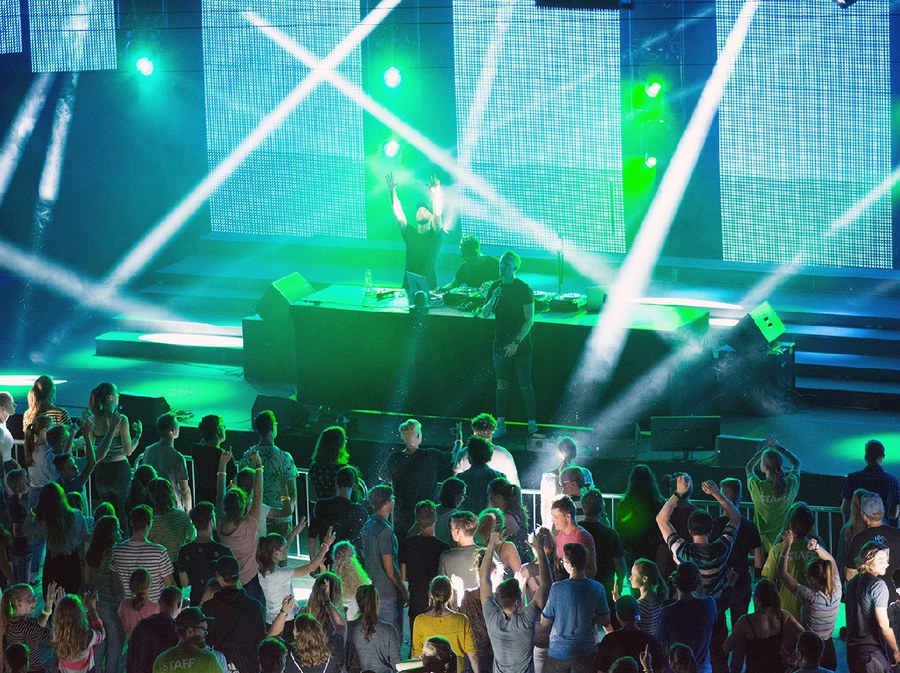Party auf dem Kirchentag 2018.