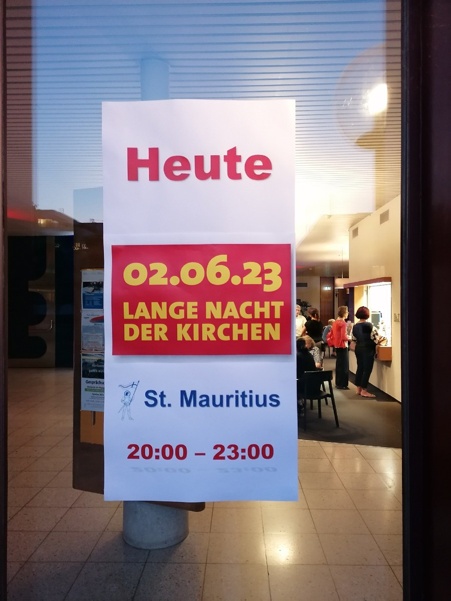 Plakat zur Langen Nacht der Kirchen in der Pfarrei St. Mauritius Regensdorf. Foto: zVg