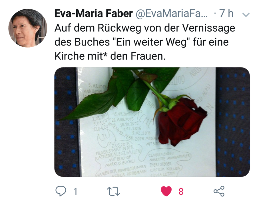 Tweet von Professorin Eva-Maria Faber