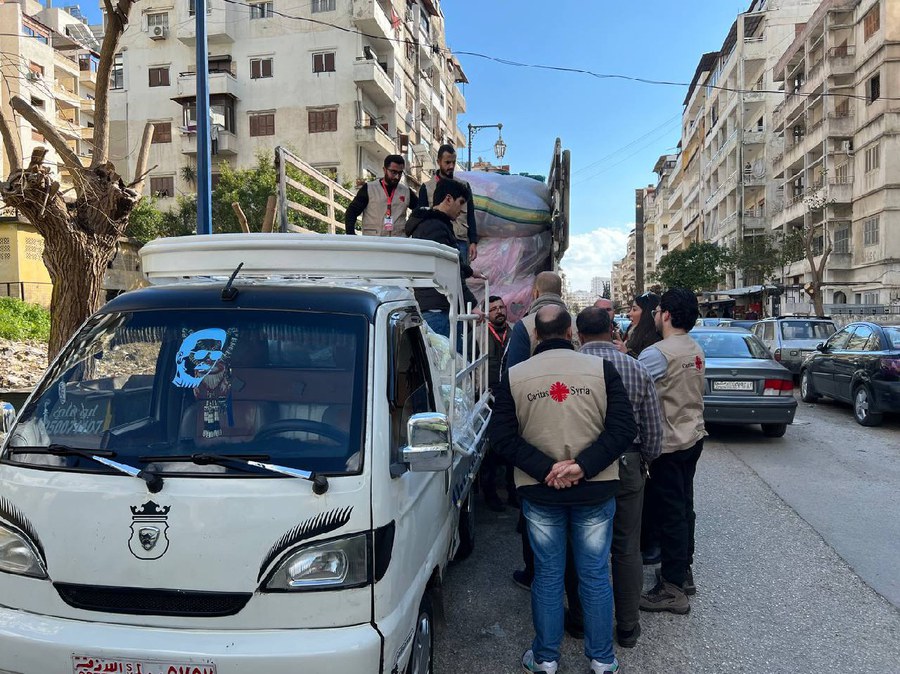 Verteilung von Hilfsgütern in Latakia. Foto: Caritas Syrien