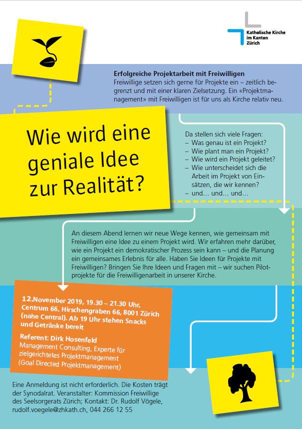 Neue Wege Im Projektmanagement Mit Freiwilligen Katholische Kirche Im Kanton Zurich