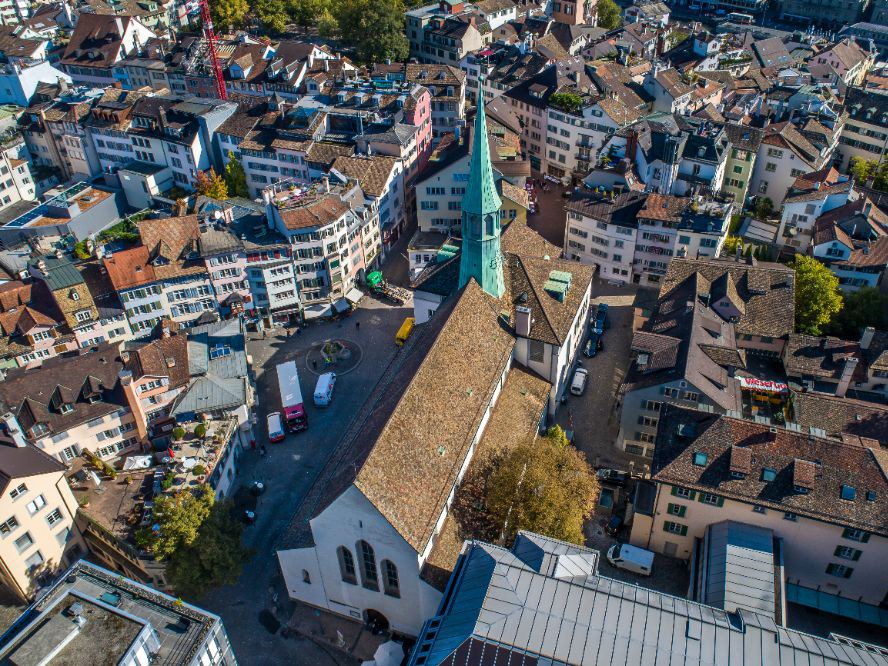 Augustinerkirche aus der Vogelschau. Foto: zVg