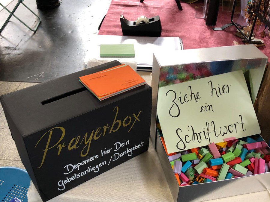 Prayerbox für Gebetsanliegen und Dankgebete. (Bild: Magdalena Thiele)