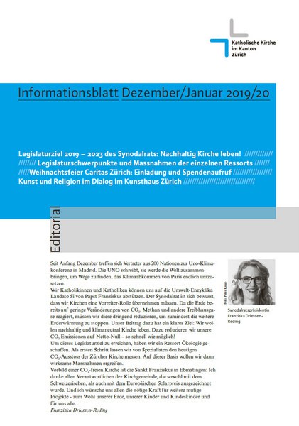 Nachhaltig Kirche leben! Legislaturziele / Informationsblatt Dezember 2019 Nachhaltig Kirche leben! Legislaturziele / Informationsblatt Dezember 2019