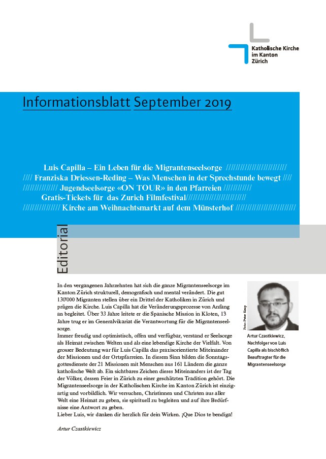 Informationsblatt September 2019 Informationsblatt September 2019